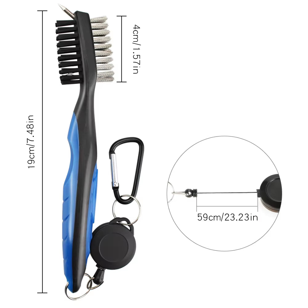2-Sided Golf Club Groove Cleaning Brush – Iron, Wedge & Putter Cleaner Tool for Deep Groove Cleaning