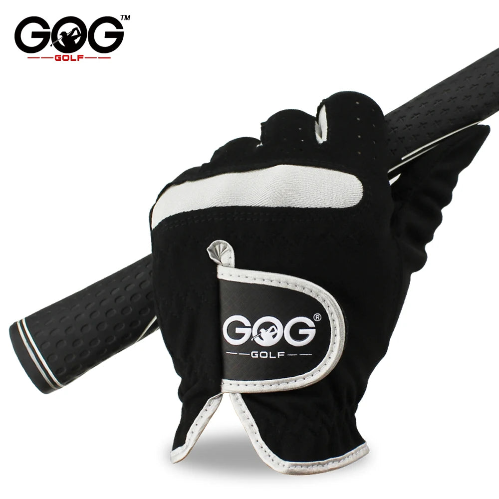 1 Pcs Men'S Golf Glove Left Hand Micro Soft Fiber Breathable Golf Gloves Men Color Black 
