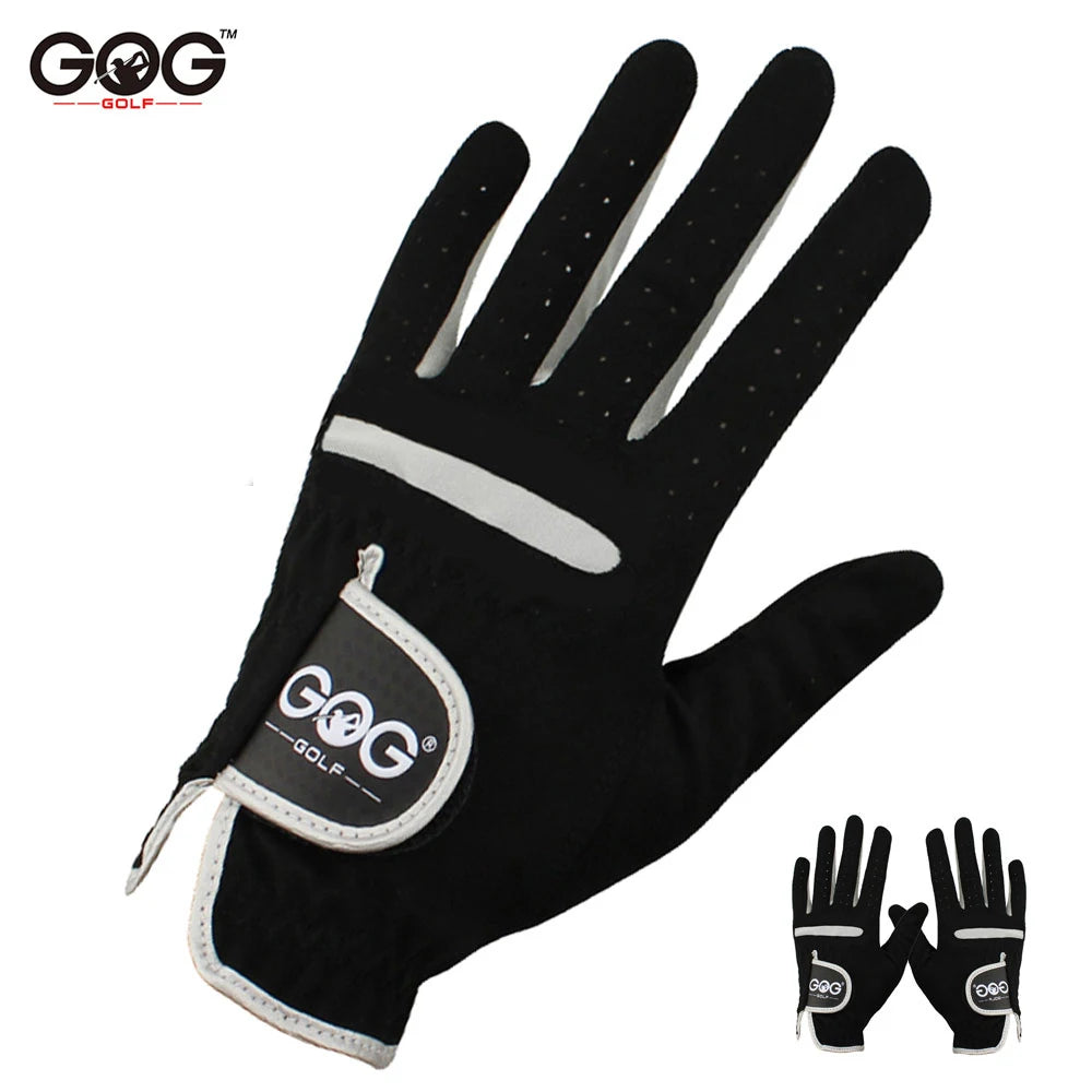 1 Pcs Men'S Golf Glove Left Hand Micro Soft Fiber Breathable Golf Gloves Men Color Black 