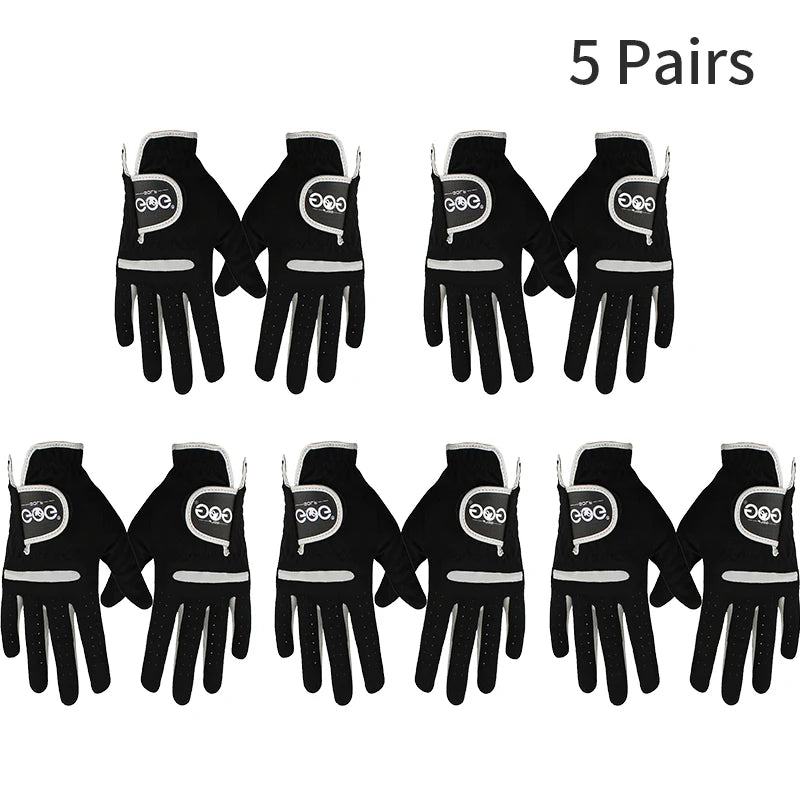 1 Pcs Men'S Golf Glove Left Hand Micro Soft Fiber Breathable Golf Gloves Men Color Black 