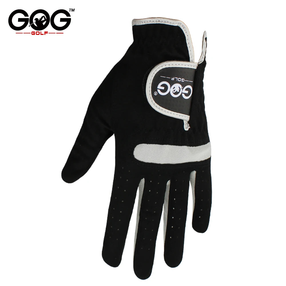 1 Pcs Men'S Golf Glove Left Hand Micro Soft Fiber Breathable Golf Gloves Men Color Black 