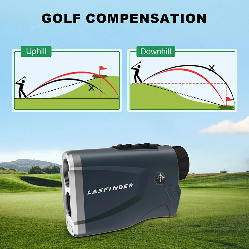 1000Y Laser Rangefinder with Slope Flag Lock Yard/M Golf Range Finder with Vibration 6X Distance Meter Angle Measure for Hunting