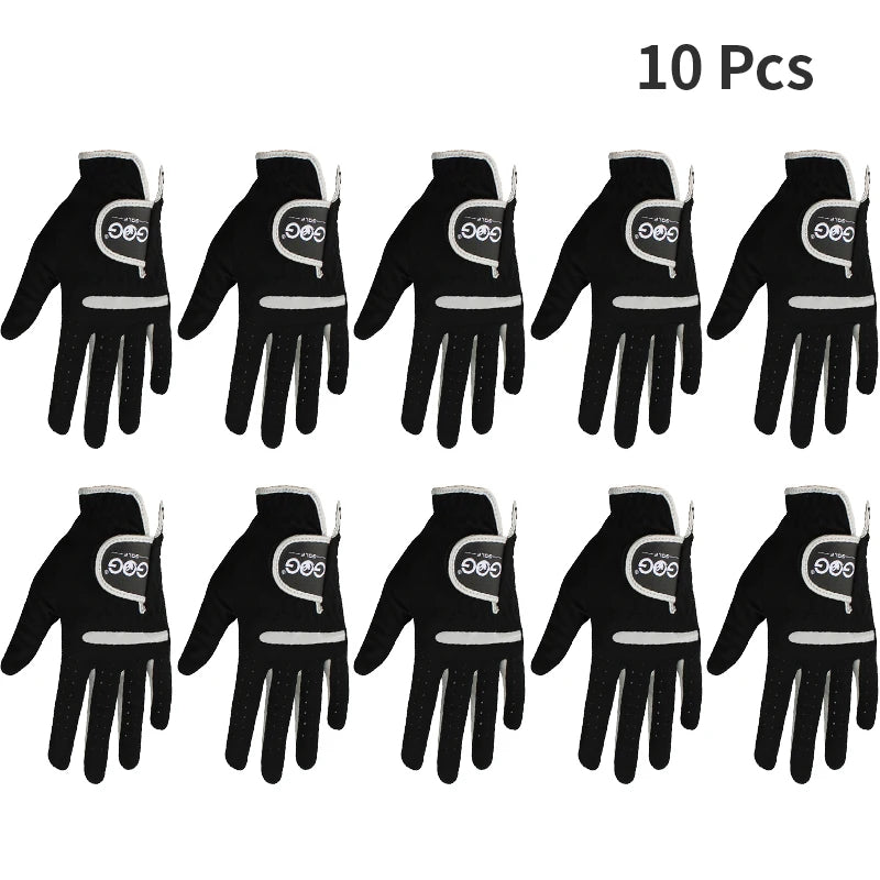 1 Pcs Men'S Golf Glove Left Hand Micro Soft Fiber Breathable Golf Gloves Men Color Black 