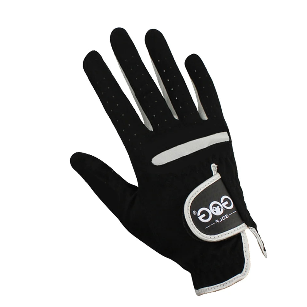 1 Pcs Men'S Golf Glove Left Hand Micro Soft Fiber Breathable Golf Gloves Men Color Black 